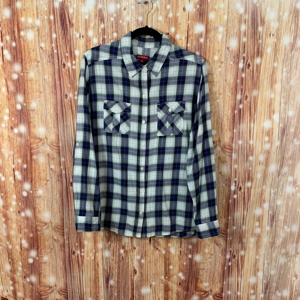 Merona Plaid Button Down Size Extra Large EUC